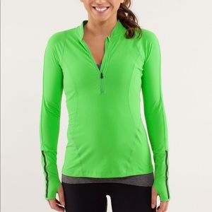 lululemon ‘run: rise and shine’ half-zip green